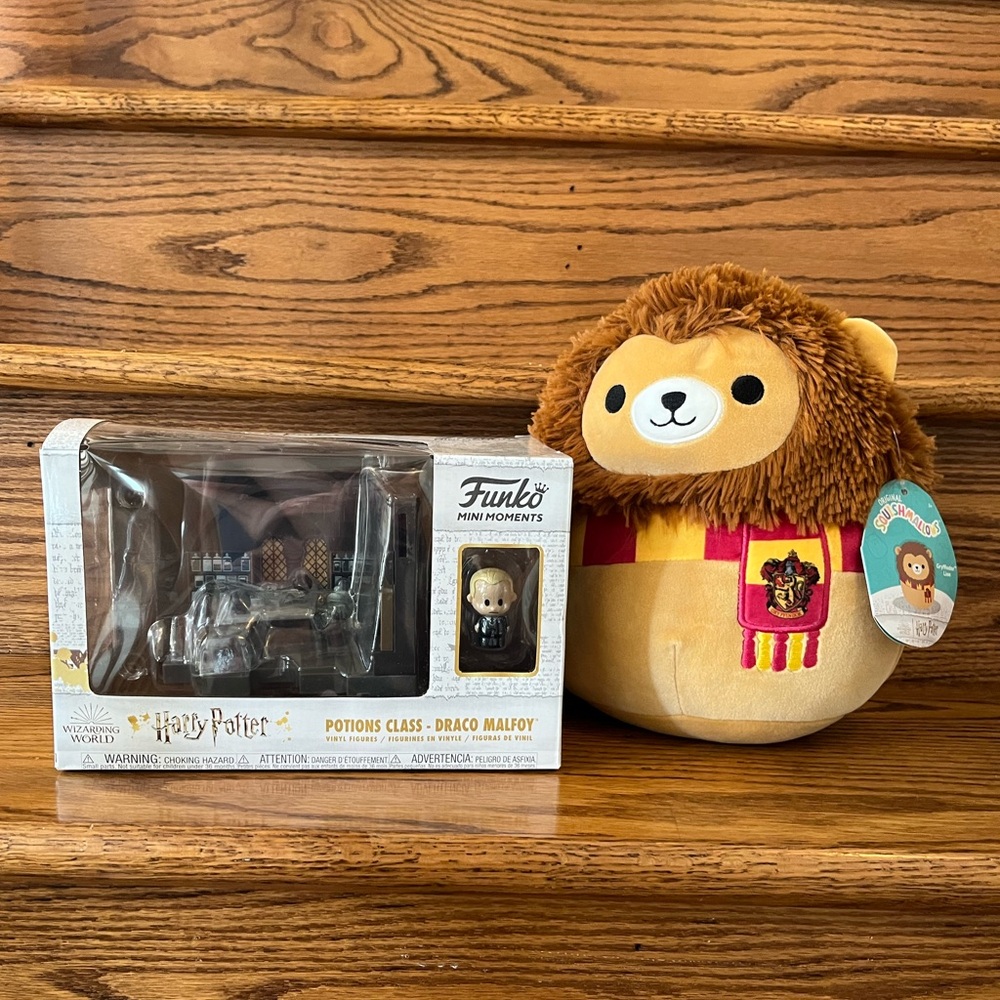 NEW Harry Potter Bundle -Funko Draco Malfoy and Squishmallow Gryffindor Lion